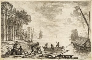 Satamakohtaus nousevan auringon kanssa, 1634 tekijältä Claude Lorrain