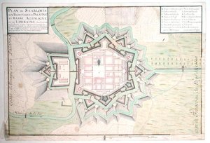 Atlas 131 E Saarlouisin suunnitelma, Traite de Fortifications (kynä ja muste ja wc paperilla)