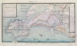 Atlas 131 H.fol 71 Kartta osan Bas-Poitousta ja Ile de Noirmoutierista, 1703 (kynä, muste ja wc paperilla)