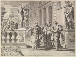 Allegoria Borghesen perheen perustaman roomalaisen korkeakoulun kunniaksi, 1615-88. tekijältä Claude Mellan