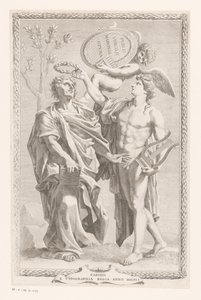 Apollo kruunaa Publius Vergilius Maron Otsikko voor: Publius Virgilius Maro, Publius Virgilius Maronis Opera, 1641 tekijältä Claude Mellan
