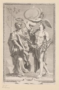Apollo kruunaa Publius Vergilius Maron Otsikko voor: Publius Vergilius Maro, Publius Virgilius Maronis Opera, 1641 tekijältä Claude Mellan
