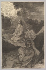 Kristus oliivipuutarhassa, 1600-luku. tekijältä Claude Mellan