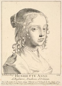 Henriette-Anne dAngleterre, dOrléansin herttuatar. tekijältä Claude Mellan