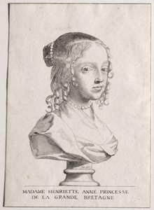 Henriette-Marie dAngleterre, herttuatar dOrleans. tekijältä Claude Mellan