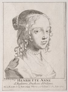 Henriette-Marie dAngleterre, herttuatar dOrleans. tekijältä Claude Mellan