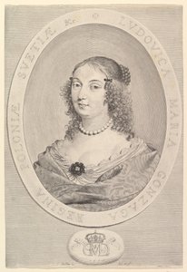 Ludovica Maria Gonzaga, Puolan kuningatar, 1645. tekijältä Claude Mellan