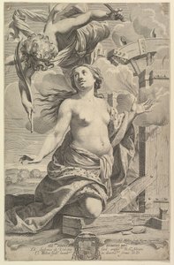 Pyhän Katariinan marttyyrikuolema, 1625. tekijältä Claude Mellan