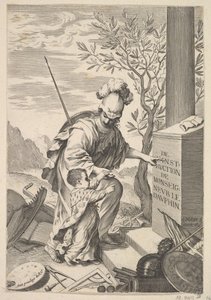 Minerva ohjaa Dauphinia, 1640. tekijältä Claude Mellan