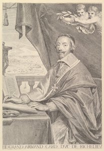 Kardinaali Richelieun muotokuva, 1651. tekijältä Claude Mellan
