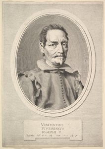 Vincenzo Giustinianin muotokuva, 1631. tekijältä Claude Mellan