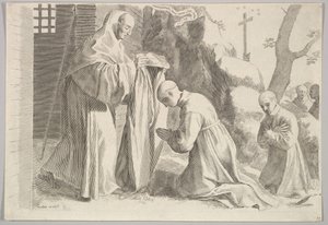 St. Bernard saa munkkitavan. tekijältä Claude Mellan