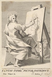Pyhän Luukkaan maalaus Neitsyt, 1625. tekijältä Claude Mellan
