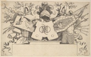 Monogrammipalkinto, joka sisältää LEONARDOSIN kirjeet, 1651. tekijältä Claude Mellan