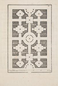 Design for Parterre, Theater des Plans et Jardinages, pub.1652 (kaiverrus) tekijältä Claude Mollet