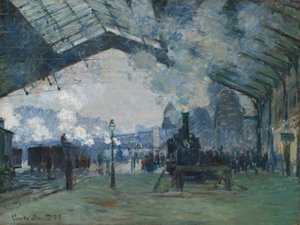 Normandia-junan saapuminen Gare Saint-Lazareen. tekijältä Claude Monet