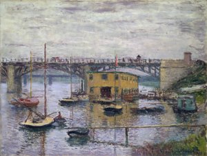 Argenteuilin silta harmaana päivänä, noin 1876 (öljy kankaalle). tekijältä Claude Monet