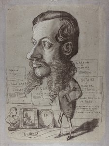 Léon Manchonin karikatyyri, n. 1858 tekijältä Claude Monet