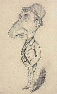 Karikatyyri miehestä, jolla on suuri nenä tekijältä Claude Monet