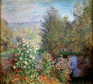 Puutarhan kulma Montgeronissa, vuodelta 1876. tekijältä Claude Monet