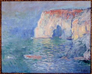 Etretat, manneportti, heijastuksia vedestä Claude Monet