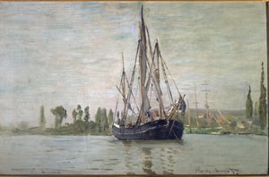 Ranskalainen chase-maree ankkurissa (lähellä Rouenia) - öljy kankaalle tekijältä Claude Monet