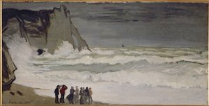 Grosse mer a Etretat (öljy kankaalle) tekijältä Claude Monet