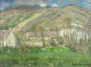 Hamlet kallioilla lähellä Givernyä; Hameau de Falaises pres Giverny, 1885 tekijältä Claude Monet