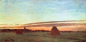 Haystacks at Chailly, 1865 tekijältä Claude Monet
