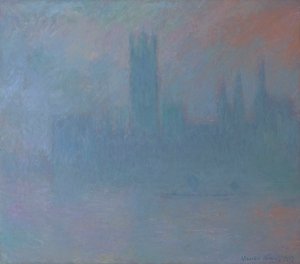 Parlamenttitalo sumussa 1903 (Öljy kankaalle) tekijältä Claude Monet