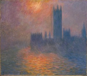 Parlamenttitalo, auringonlasku tekijältä Claude Monet