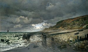 La Pointe de la Heve laskuveden aikaan tekijältä Claude Monet