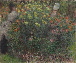 Kukkien keskellä olevat naiset tekijältä Claude Monet