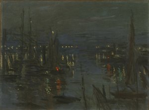 Le Havren satama, Night Effect Le Havren satama yöllä, 1873. tekijältä Claude Monet