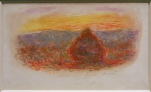 Meule, soleil couchant tekijältä Claude Monet