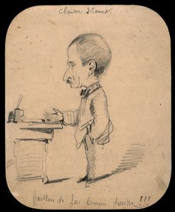 Monet - Pöydän ääressä seisovan miehen karikatyyri (etusivu), 1855-56, 1933.894 tekijältä Claude Monet