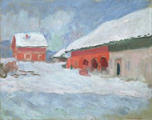 Norja, Punaiset talot Bjornegaardissa, 1895 tekijältä Claude Monet