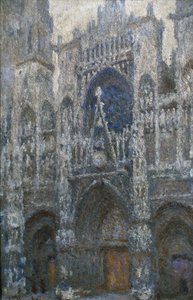 Rouenin katedraali, portaali; harmaa sää tekijältä Claude Monet