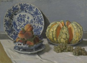 Asetelma melonin kanssa tekijältä Claude Monet