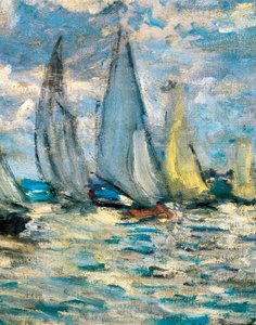 Veneet tai regatta Argenteuilissa (yksityiskohta) noin 1874 tekijältä Claude Monet