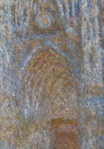 Cathedrale de Rouen, portaali aurinkoaamu, sininen harmonia Yksityiskohta. Claude Monet