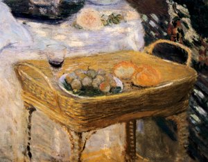 Lounas, koristeellinen paneeli, jossa näkyy Monetin puutarha Argenteuilissa 9 yksityiskohta) tekijältä Claude Monet