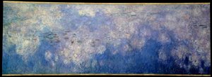 Nymfeat; pilvet. Givernyssä maalatun triptyykin keskiosa. Claude Monet