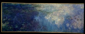 Nymfeat; pilvet. Givernyssä maalatun triptyykin vasen osa. Claude Monet