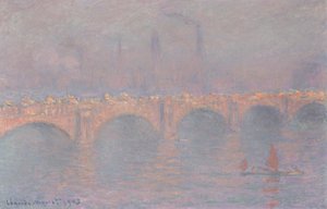 Waterloon silta, hunnutettu aurinko tekijältä Claude Monet