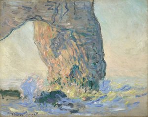 Waves at Manneporte, noin 1885 (öljy kankaalle) tekijältä Claude Monet