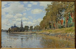 Zaandam. 1871. (0,48 x 0,73 cm) Hollantilainen maisema. Öljy kankaalle, kirjoittanut Claude Monet (1840-1926). Musee d