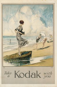 "Take a Kodak with you", Kodakin mainosjuliste, n. 1910 (värilitografia)