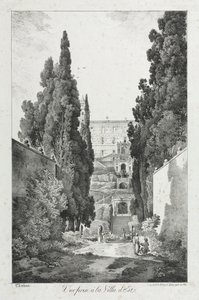 Näkymä Villa dEstessä, Tivolissa, 1817.