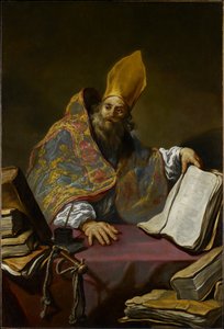 St. Ambrose, n. 1623-25 (öljy kankaalle) tekijältä Claude Vignon